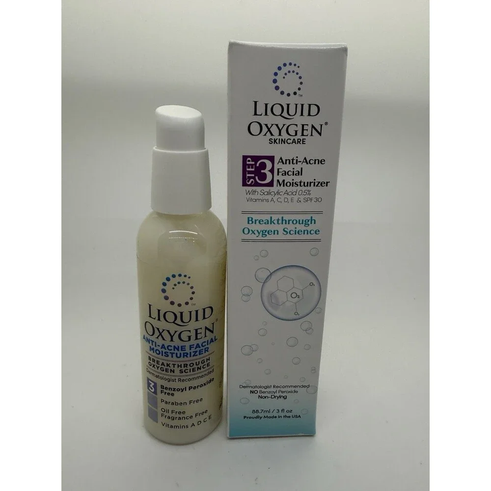 Liquid Oxygen Skincare Acne‎ Regimen 3 Set Wash, Astringent & Moisturizer NIB